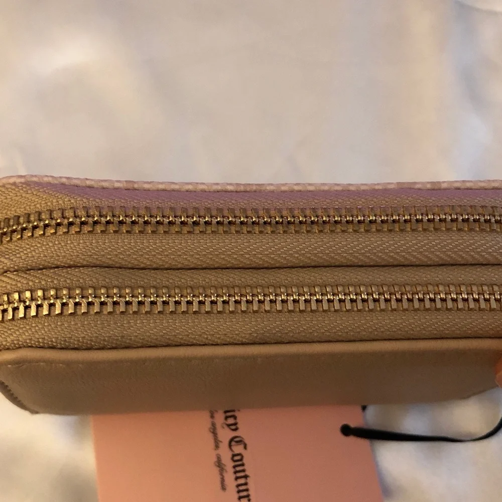 Juicy Couture Sandstone Summer Garden Double Medium ZA Wallet Flower Charm NWT